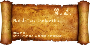 Mahács Ludovika névjegykártya